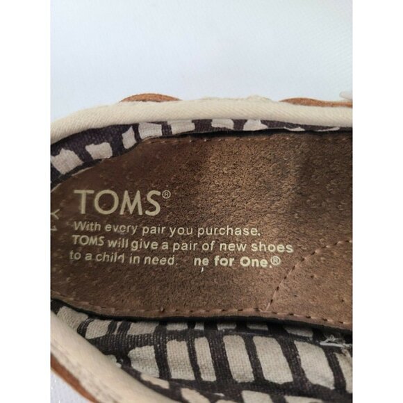 TOMS Girls Brown Slip On Adjustable Shoes Size 1 - Picture 7 of 8